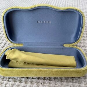 Gucci Velvet Glasses Case in Light Green and Blue